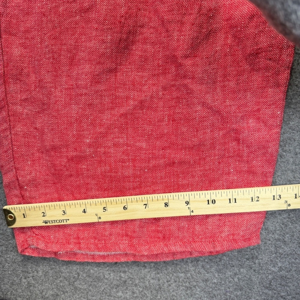 FLAX Red Linen Wide Leg Cropped Pants 3G NWT Lagenlook - Picture 7 of 7